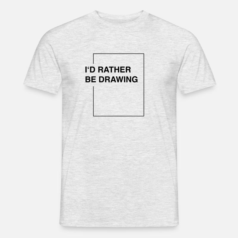I'd rather be drawing - Männer T-Shirt - Grau meliert