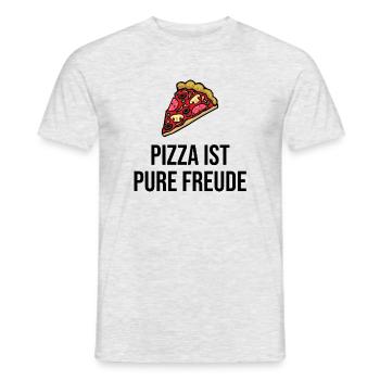 Pizza is pure joy - Men's T-Shirt - heather grey - Front - AI Model Male 178 dark (178cm)