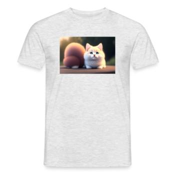 Mignon et adorable bébé chat moelleux - T-shirt homme - gris chiné - Devant - AI Model Male 178 dark (178cm)