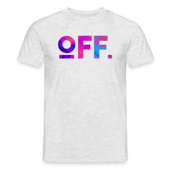 OFF. One shirt, one word. - Men's T-Shirt - heather grey - Front - AI Model Male 178 dark (178cm)