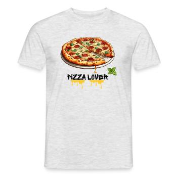 Pizzalover, pizza love, pizza - Männer T-Shirt - Grau meliert - Vorne - AI Model Male 178 dark (178cm)
