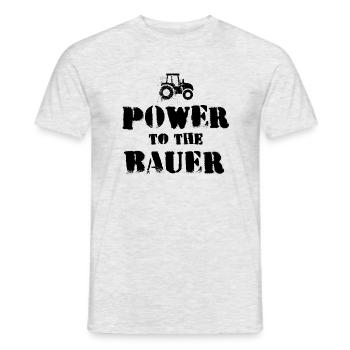Power to the Bauer - Bauernprotest - Männer T-Shirt - Grau meliert - Vorne - AI Model Male 178 dark (178cm)