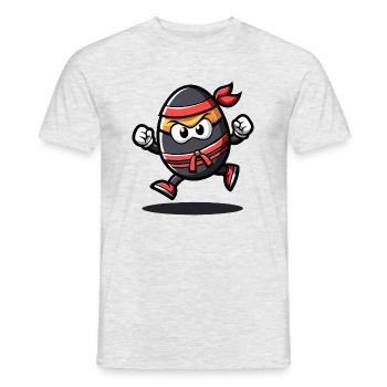 Ninja Ei - Männer T-Shirt - Grau meliert - Vorne - AI Model Male 178 dark (178cm)
