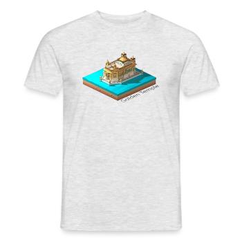 Geometric low poly Golden Temple - Men's T-Shirt - heather grey - Front - AI Model Male 178 dark (178cm)