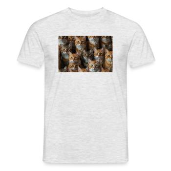 Happy Cats with smiling face - Männer T-Shirt - Grau meliert - Vorne - AI Model Male 178 dark (178cm)