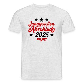 Enterrement de vie de garçon 2025 - T-shirt homme - gris chiné - Devant - AI Model Male 178 dark (178cm)