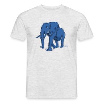 Éléphant - T-shirt homme - gris chiné - Devant - AI Model Male 178 dark (178cm)