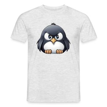Grumpy Pinguin - Männer T-Shirt - Grau meliert - Vorne - AI Model Male 178 dark (178cm)