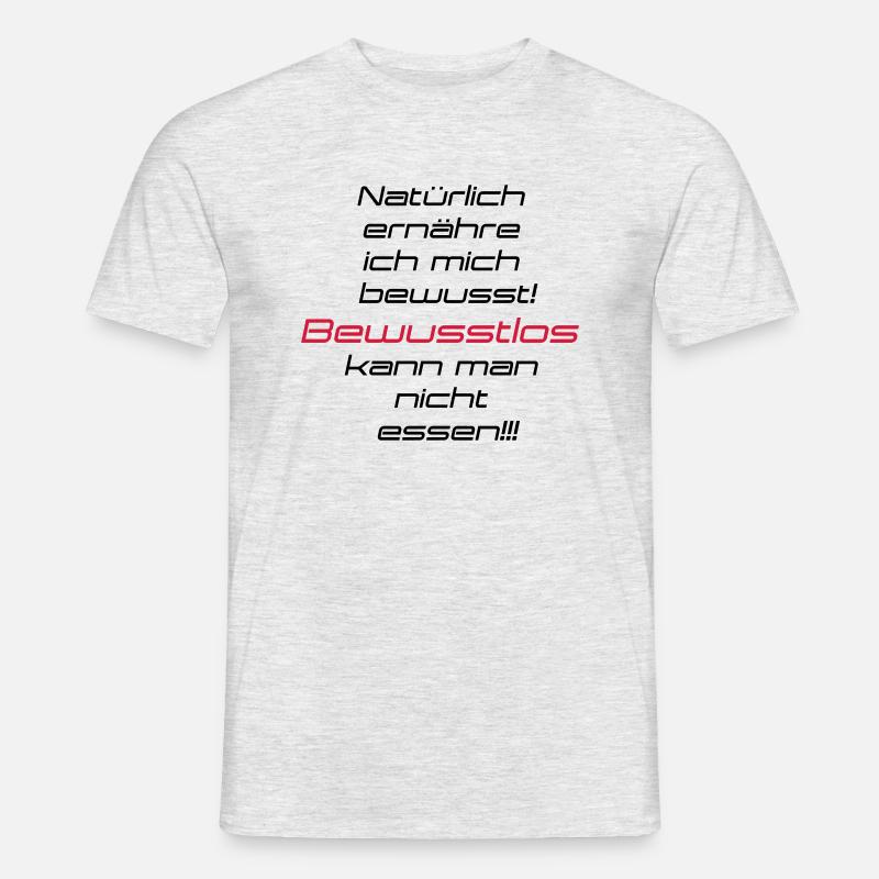 Bewusste Ernährung - Männer T-Shirt - Grau meliert