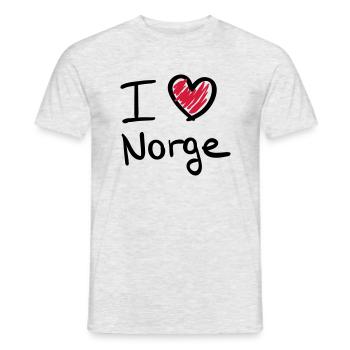 i_love_norge__f2 - Männer T-Shirt - Grau meliert - Vorne - AI Model Male 178 dark (178cm)