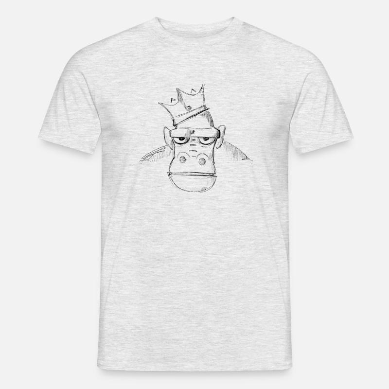 Monkey with crown 2 - Men's T-Shirt - heather grey