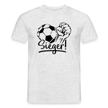 fussball faust sieger - Männer T-Shirt - Grau meliert - Vorne - AI Model Male 178 dark (178cm)