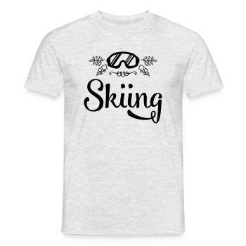 skiing ski - Männer T-Shirt - Grau meliert - Vorne - AI Model Male 178 dark (178cm)