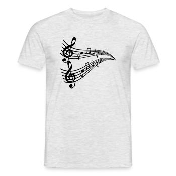 notenspiel_002 - Männer T-Shirt - Grau meliert - Vorne - AI Model Male 178 dark (178cm)
