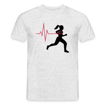 Coureur avec un coeur - T-shirt homme - gris chiné - Devant - AI Model Male 178 dark (178cm)