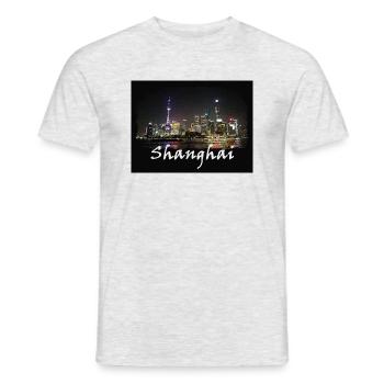 Shanghai la nuit - T-shirt homme - gris chiné - Devant - AI Model Male 178 dark (178cm)