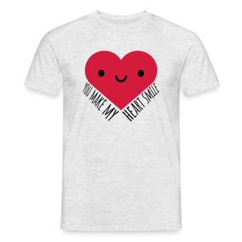make my heart smile - Männer T-Shirt - Grau meliert - Vorne - AI Model Male 178 dark (178cm)