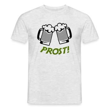 bier prost - Männer T-Shirt - Grau meliert - Vorne - AI Model Male 178 dark (178cm)