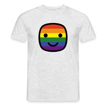 Always Smile Proudly! - 6-Striped LGBTQ+ Edition - Men's T-Shirt - heather grey - Front - AI Model Male 178 dark (178cm)