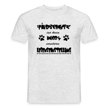 Lebenseinstellung schwarz - Männer T-Shirt - Grau meliert - Vorne - AI Model Male 178 dark (178cm)