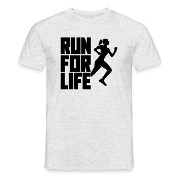 Laufen ist leben - Männer T-Shirt - Grau meliert - Vorne - AI Model Male 178 dark (178cm)