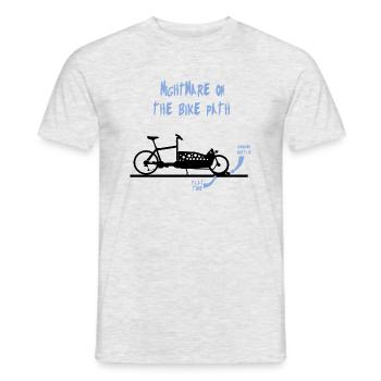 Cauchemar du vélo cargo, vélo cargo, vélo électrique - T-shirt homme - gris chiné - Devant - AI Model Male 178 dark (178cm)