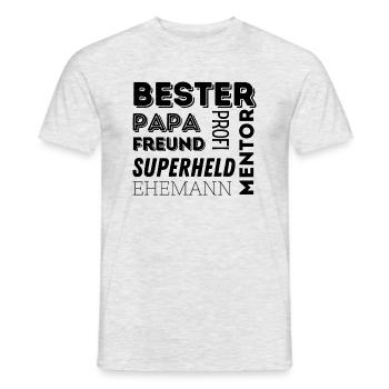 Bester Papa - Männer T-Shirt - Grau meliert - Vorne - AI Model Male 178 dark (178cm)
