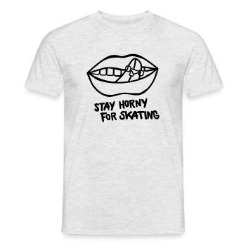 Stay horny for skating blk - Männer T-Shirt - Grau meliert - Vorne - AI Model Male 178 dark (178cm)