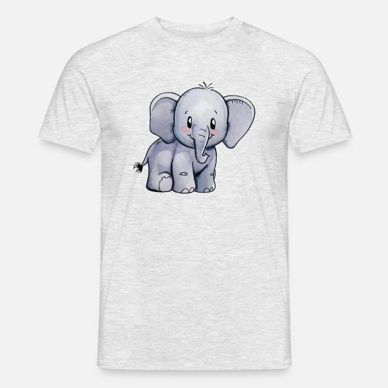 Elefant Elefanten Baby - Männer T-Shirt - Grau meliert