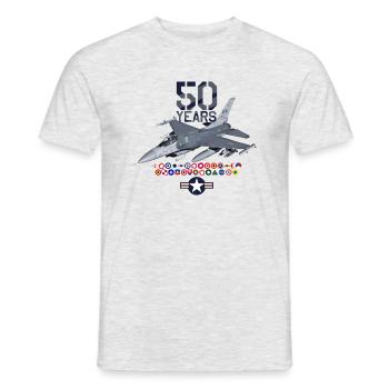 50 years of F-16 - Men's T-Shirt - heather grey - Front - AI Model Male 178 dark (178cm)