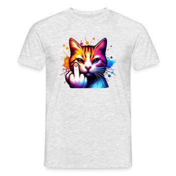 Drôle de chat maléfique - T-shirt homme - gris chiné - Devant - AI Model Male 178 dark (178cm)