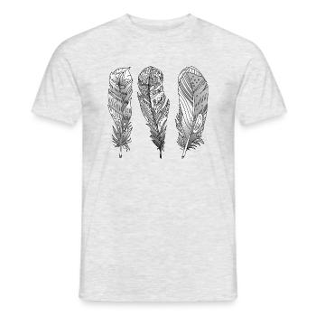 Feder - Männer T-Shirt - Grau meliert - Vorne - AI Model Male 178 dark (178cm)