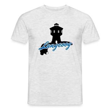 Langeoog Umriss & Wasserturm - Männer T-Shirt - Grau meliert - Vorne - AI Model Male 178 dark (178cm)