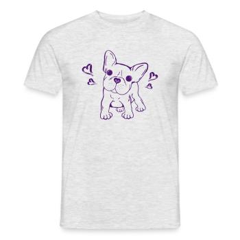 Französische Bulldogge - Männer T-Shirt - Grau meliert - Vorne - AI Model Male 178 dark (178cm)