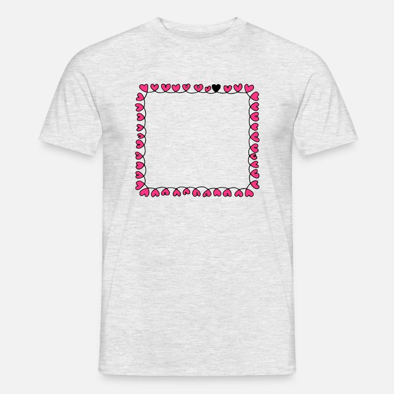 Rahmen Herzen - Männer T-Shirt - Grau meliert