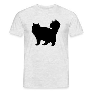 Vektor Katze Silhouette - Männer T-Shirt - Grau meliert - Vorne - AI Model Male 178 dark (178cm)