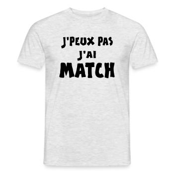 JE PEUX PAS JAI MATCH - T-shirt homme - gris chiné - Devant - AI Model Male 178 dark (178cm)