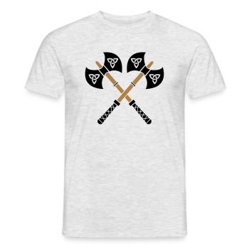 wikinger_aexte_02 - Männer T-Shirt - Grau meliert - Vorne - AI Model Male 178 dark (178cm)