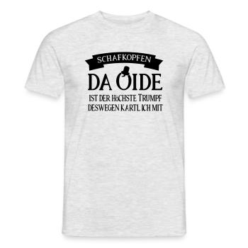 Schafkopfen - ohne da Oide geht nix - Männer T-Shirt - Grau meliert - Vorne - AI Model Male 178 dark (178cm)