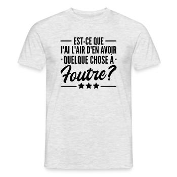 quelque chose à foutre - citation humour cool - T-shirt homme - gris chiné - Devant - AI Model Male 178 dark (178cm)