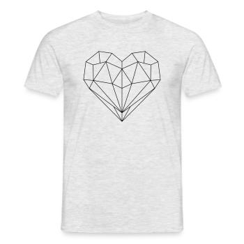 heart - Men's T-Shirt - heather grey - Front - AI Model Male 178 dark (178cm)