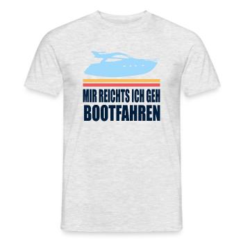 Boot Kapitän Lustige Sprüche Motorboot - Männer T-Shirt - Grau meliert - Vorne - AI Model Male 178 dark (178cm)