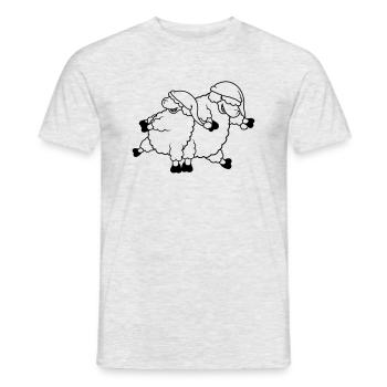 Party Schafe tanzend - Männer T-Shirt - Grau meliert - Vorne - AI Model Male 178 dark (178cm)