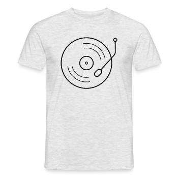 Vinyle de platine vinyle - T-shirt homme - gris chiné - Devant - AI Model Male 178 dark (178cm)