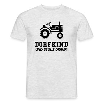 Traktor Dorfkind und Stolz drauf! - Männer T-Shirt - Grau meliert - Vorne - AI Model Male 178 dark (178cm)