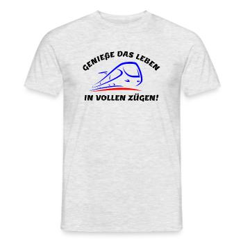 In vollen Zügen - Männer T-Shirt - Grau meliert - Vorne - AI Model Male 178 dark (178cm)