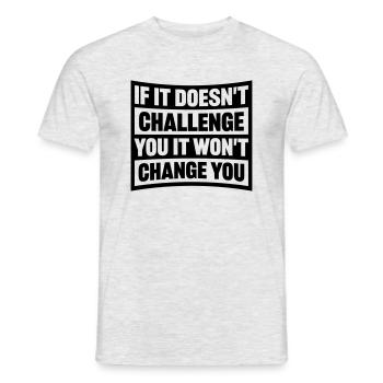 Workout Fitness Motivation Quote - Men's T-Shirt - heather grey - Front - AI Model Male 178 dark (178cm)