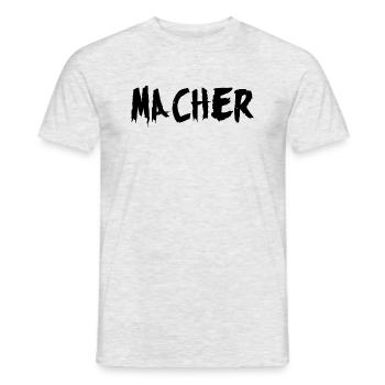 MACHER - Männer T-Shirt - Grau meliert - Vorne - AI Model Male 178 dark (178cm)