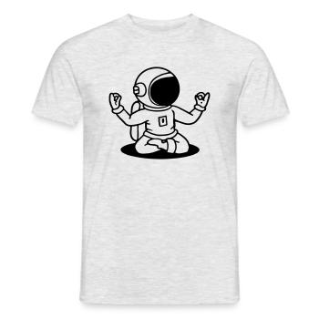 Astronaut Yoga Lustig Geschenkidee - Männer T-Shirt - Grau meliert - Vorne - AI Model Male 178 dark (178cm)