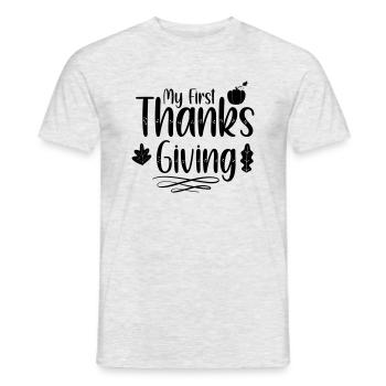 My First Thanks Giving1 - Men's T-Shirt - heather grey - Front - AI Model Male 178 dark (178cm)